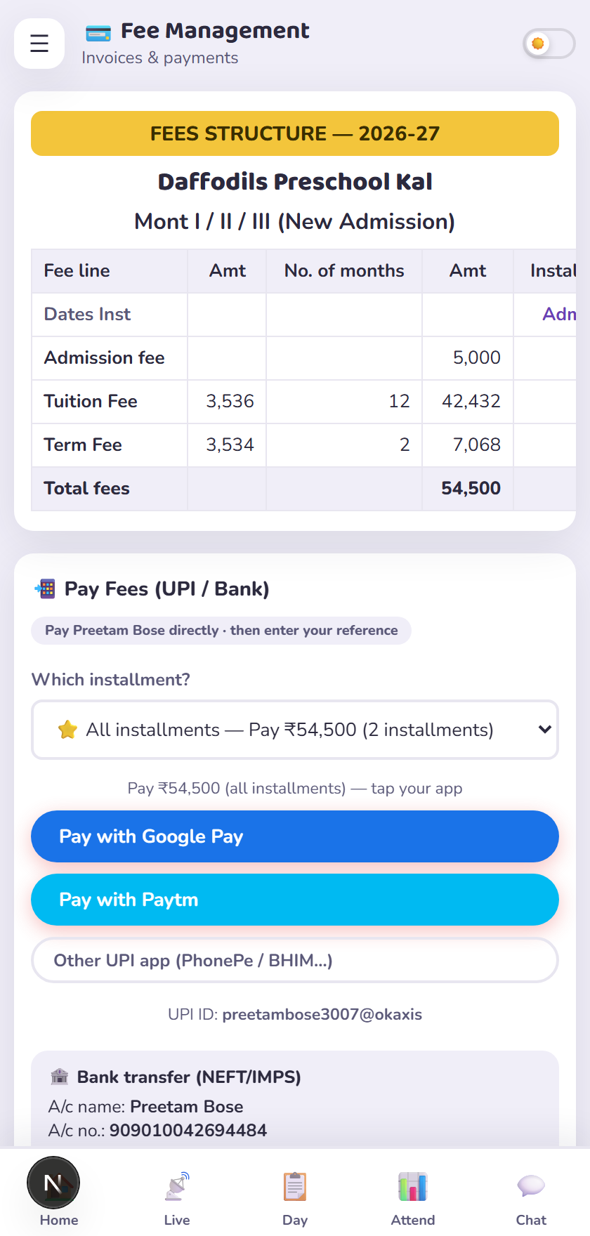 Fees & payments